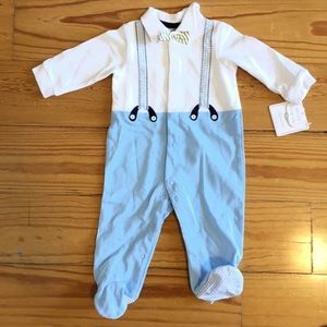 Little me tuxedo style footie onesie